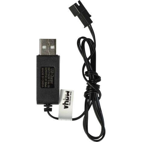 vhbw Charger compatible with SM-2P Plug for RC Batteries with SM-2P Connector, RC Model Construction Battery Packs - 60 cm 6 V