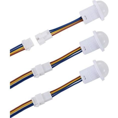 Interruptor con sensor infrarrojo PIR de 3 piezas, 110V/220V, mini detector de movimiento infrarrojo para instalación en interiores -Crezuo