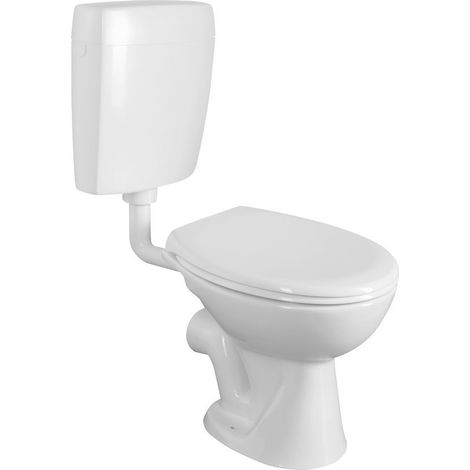 WC monobloc, double bouton de chasse 4,5/6l, blanc (1/2)