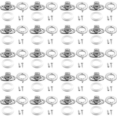 20 Sets ovale Ösen-Spannschlösser mit Drehknopf und Schraubbefestigung für runde Ösen, Planenanker, Heimwerkerbedarf, Taschen und Eisenwarenzubehör (1/5)