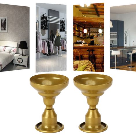 Lot de 2 bougeoirs style européen, mini bougeoirs rétro simples à double usage pour décoration de bureau, cadeaux (dorés) (1/5)