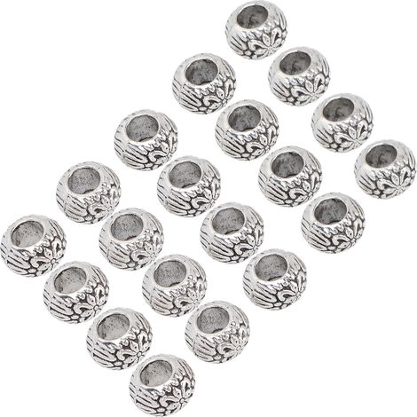20 perles élégantes pour barbe, style rétro, pour la création de bijoux et bracelets (femmes et hommes).