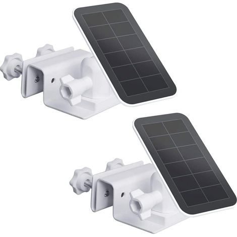 Lot de 2 supports gouttière compatibles panneau solaire Pro 4/3/2/Ultra/Essential, Argus Pro/Argus 2, appareil photo, panneau solaire 1/4" filetage, blanc (1/5)