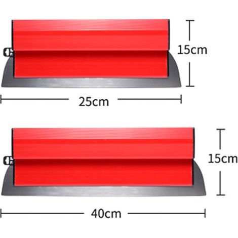 Couteau à enduire 25 cm et 40 cm – Lame en acier inoxydable – Poignée ergonomique en ABS – Pour lissage et finition béton