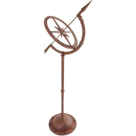 Esschert, TH37, Meridiana su piedistallo, in ghisa, 93 x 32 x 25 cm, Marrone (Terracotta)