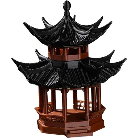 Miniature giapponesi, Mini accessori da giardino Zen, Pagoda in miniatura in plastica 4,6 x 4,6 x 5,3 cm, Mini statua da giardino giapponese Pagoda per decorazione bonsai Zen (1/5)