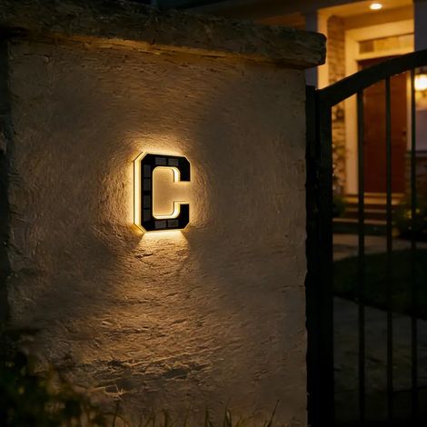 Numéros de maison solaires, panneau d'adresse LED étanche de 9 pouces pour usage extérieur-AquaForge