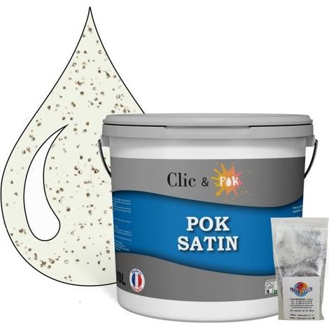 Peinture Effet Pailleté pour Murs & Plafonds - POK PAILLETTE - 10L - Lait de Soja (1/4)