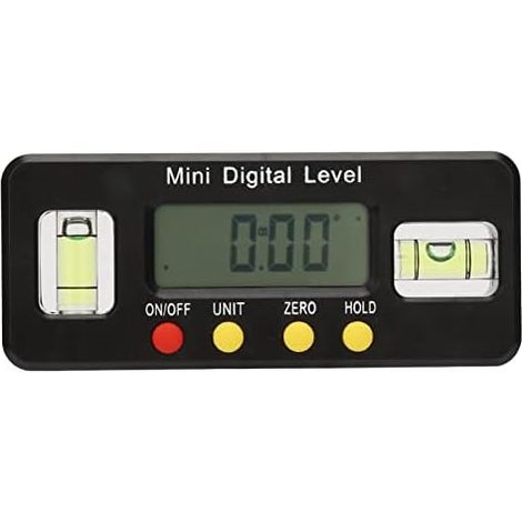 Outil de mesure polyvalent 2‑en‑1 : niveau à bulle numérique et rapporteur d’angle. Format mini torpille de 100 mm, écran LCD clair, mesures précises pour tous vos travaux.