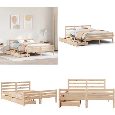 vidaXL Cadre de lit sans matelas 135x190 cm bois de pin massif
