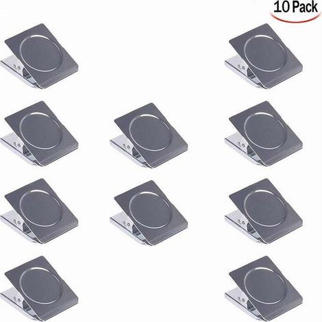 10 Pieces Magnetic Clips, Metal Magnetic Clips, Fridge Magnet Clips, Magnetic Drawing Clips for Whiteboard, Refrigerator, Office (1/5)