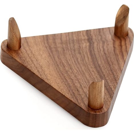 Ball Stand - Solid Walnut Wood Double-Sided Display Rack for Basketball Football Soccer Volleyball and Small Balls - 1 Piece