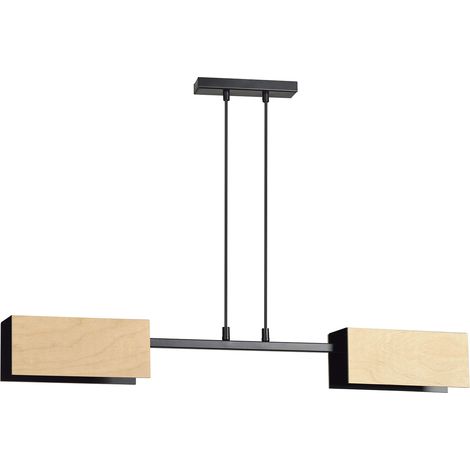 Lampadario Minimal Potter Acciaio Nero 2 Luci E27 (1/4)