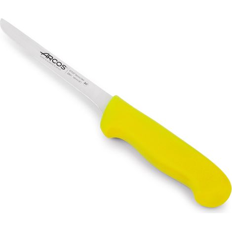 Cuchillo Deshuesador Arcos Colour - Prof  294100  de acero inoxidable Nitrum y mango ergonómico de Polipropileno de color amarillo y hoja de 16 cm, funda display (1/5)
