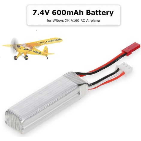 Batterie 2025 X420.0016 pour avion radiocommandé Wltoys XK A160, batterie lithium rechargeable 7,4 V 600 mAh, pièces détachées pour planeur, accessoires (1/5)