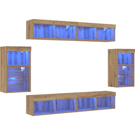 Maison Exclusive - Conjunto de mueble de TV 8 pcs Roble artisan
