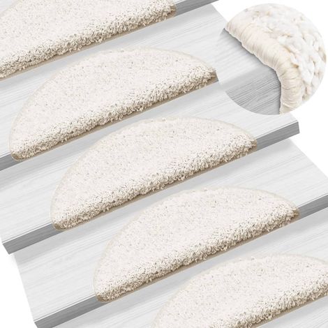 Marches d'escalier, 10 pièces, 56 x 17 x 3 cm, blanches, semi-circulaires (1/5)