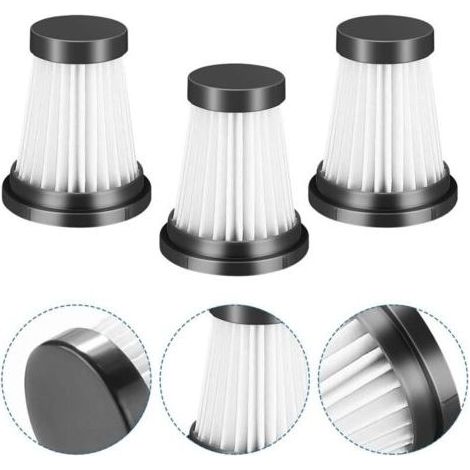Lot de 3 filtres HEPA pour aspirateurs sans fil MOOSOO K12, K12 Pro et K13, ainsi que pour les aspirateurs Genius Invictus One 1.0 X7 et 2.0. Pièces détachées et filtres pour le nettoyage domestique. (1/4)