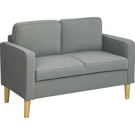 Kompaktes 2-Sitzer-Sofa mit Stauraum, Seiloptik-Bezug, hellgrau, 117 x 63 x 79 cm (1/4)