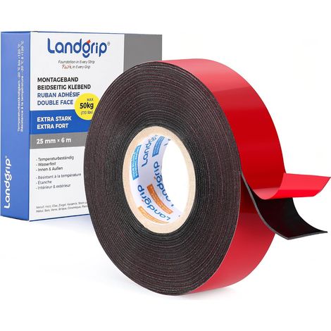Ruban adhésif double face 6 m x 25 mm - Ruban de montage extra fort - 1 (1/5)