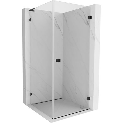 Mexen Lunar-B L cabina doccia a battente destra 100 x 100 cm, trasparente, nero - 832L-100-100-70-00-P (1/5)