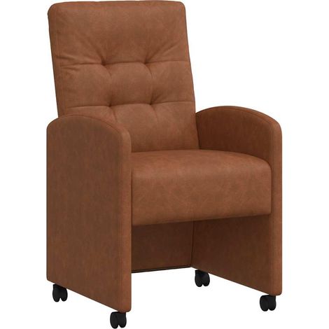Dining Chairs with Wheels 2 pcs Brown 58 x 67 x 97 cm vidaXL