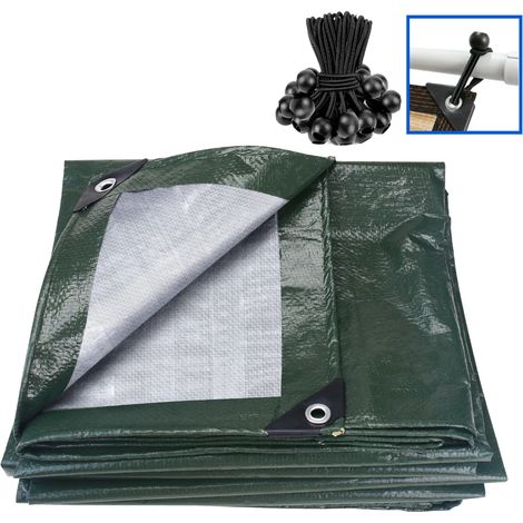 (Vert, 200x300CM) Grande bâche imperméable en PE avec œillets renforcés, adaptée aux piscines, aux camping-cars et aux meubles de jardin. (1/5)