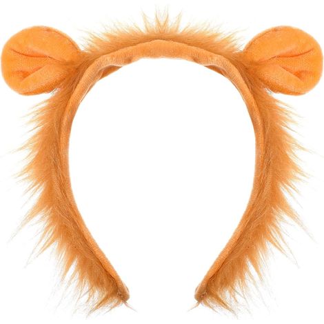 Serre-tête oreilles de lion, décoration de cosplay, 1 pièce, bandeau en peluche, costume d'Halloween pour toute la famille, chapeau en fourrure, accessoires de déguisement, thème animalier (1/5)