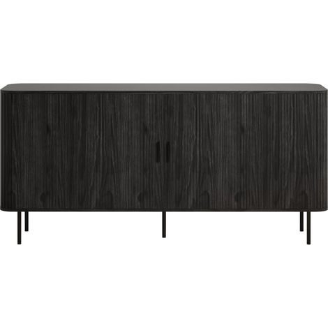 Ronin Sideboard 2 Jalousietüren Asche-Dekor schwarz.