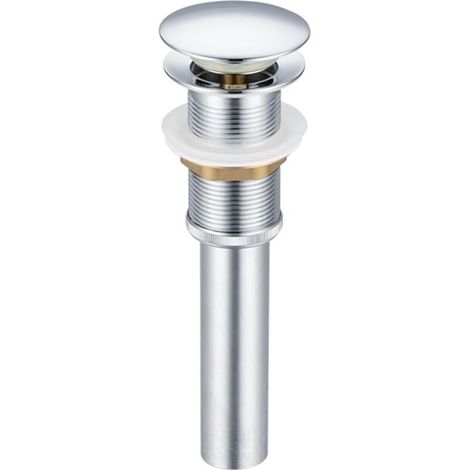 Robinet de vidange sans trop-plein, chromé, anti-odeurs, robinet de vidange universel avec joint d'étanchéité, adapté aux lavabos, chromé (1/2)