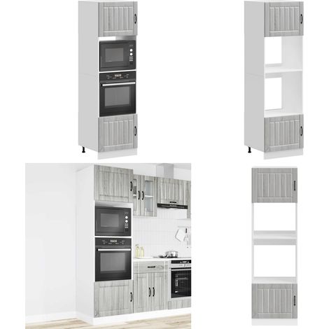 Armarios para horno 2 uds Kalmar gris sonoma madera ingeniería - Armarios de horno - Armarios de cocina