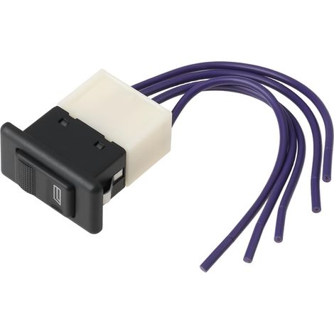 Interrupteur de Lève-vitre Principal à Bascule Momentané 5 Broches avec Faisceau de Câblage DC12V 44  24  36mm pour Voitures (1/5)