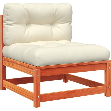 Maison Exclusive - Gartensofa ohne Armlehnen mit Kissen Wachsbrau