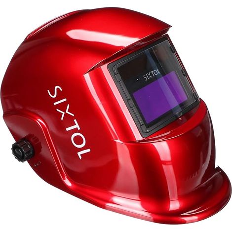 MÁSCARA DE SOLDADURA 2 - Casco de soldadura solar con oscurecimiento automático - Máscara de soldadura - Función de lijado - Tonalidad amplia 4/9-13 - Casco de soldadura para TIG, MIG y ARC - Rojo (1/5)