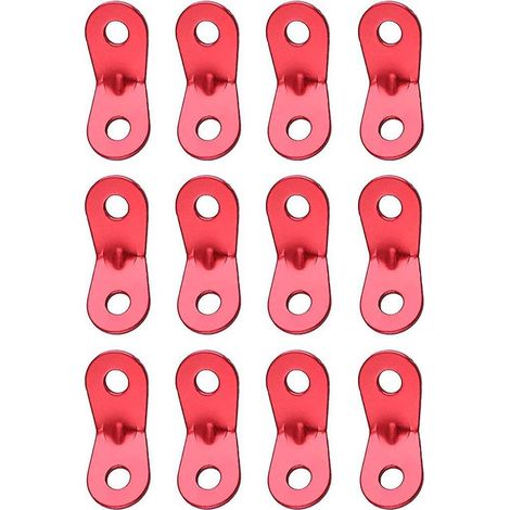 ajusteur De Corde 12 Pices, Tendeur De Tente (rouge), Ajusteur De Cble, Boucle De Corde Vent En Alliage D'aluminium, Ajusteur De Corde 2 Trous (1/5)