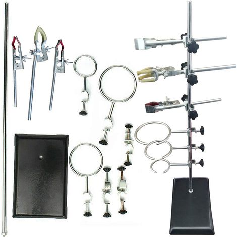 Support de laboratoire, support de laboratoire et pince de laboratoire, pince à piston, pince à condensateur, support 14 x 21 x 60 cm, pour expériences de laboratoire, chimie, recherche physique