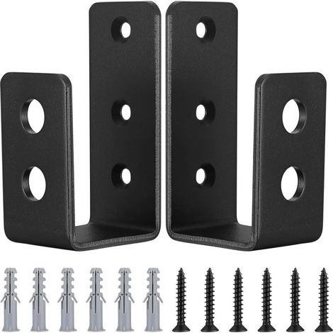2 Pièces Supports de Porte Barre de Sécurité en Acier en Forme de U, pour 2 x 4 Bois pour Renforcement des Portes de Sécuritét, avec Vis (1/5)