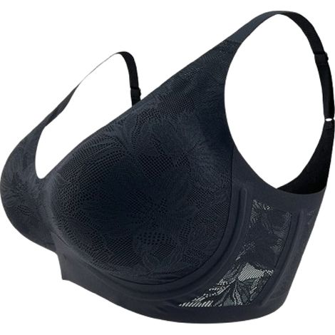 Soutien-gorge sans coutures froncé, maintien souple, effet push-up latéral - Collection - Couleur : Noir - Taille : XL38/85AB 80C