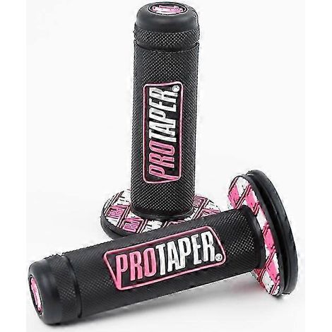 Poignées de guidon Protaper en caoutchouc 7/8" (22 mm et 24 mm) pour moto, dirt bike et pit bike, double densité, rose PRO 25-26 pouces. (1/5)