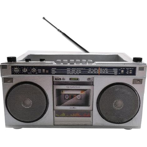 Cache-pot en résine en forme de radio rétro, pour plantes, décoration de salon, bureau ou mariage (1/5)