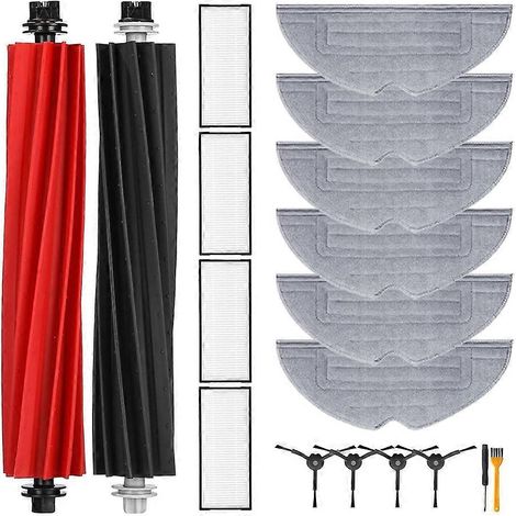 Accessoires pour Roborock S8 S8 Plus S8+S8 Pro Ultra Brosse principale et latérale Filtre HEPA Lingette de lavage Tampon Pièces de remplacement détachées (1/5)