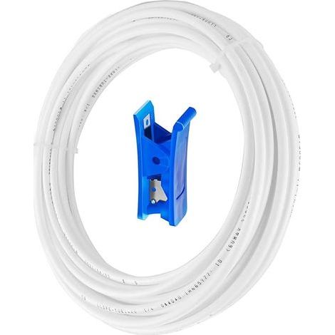 Kit Universel de Raccordement de Conduite d'Eau de 10 M, Raccord de Tuyau d'Alimentation d'Eau pour Osmoseur Réfrigérateur, Raccord De Filtre à Eau (1/4")+Couteau Coupe-Tuyau (1/5)