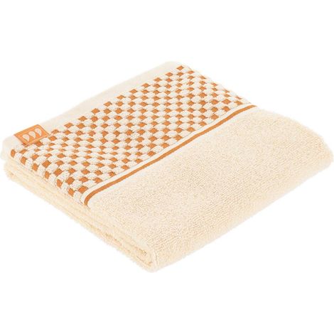 Asciugamano da bagno 50x90 cm 100% cotone motivo vichy - avorio - Tendance (1/4)