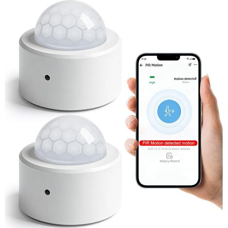 2 Pièces Détecteur de Mouvement Zigbee PIR, Capteur Intelligent pour Application Smart Life/Tuya, Hub Zigbee Requis (1/5)