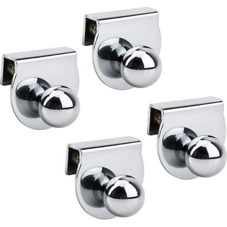 Lot de 4 poignées de porte en métal, sans perçage, pour vitrine, meubles et armoires en verre de 5 à 8 mm (1/5)