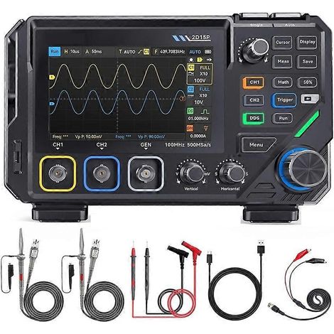 Oscilloscope numérique 2D15P, multimètre numérique, générateur de signaux, sélection automatique de la gamme de tension (1/5)