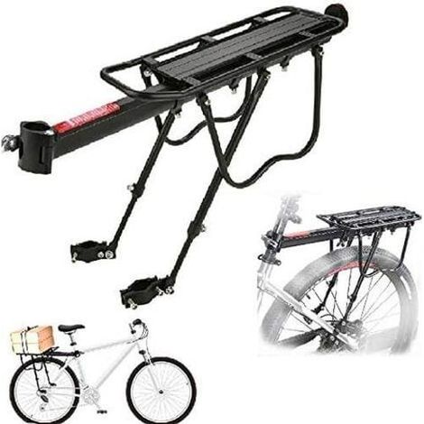 Porte-bagages universel pour vélo, porte-bagages arrière pour VTT, support réglable en alliage d'aluminium, capacité de charge 25 kg (1/5)