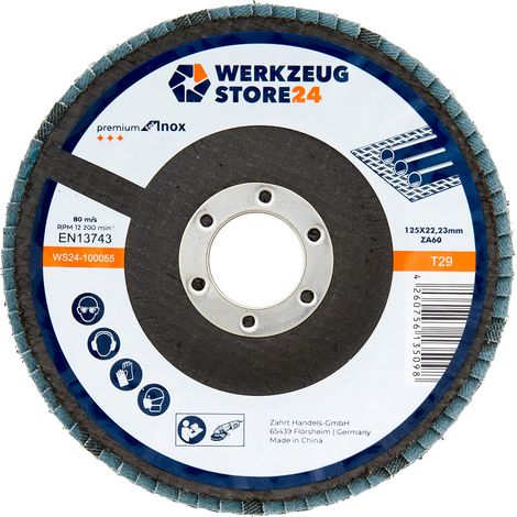 WS24 10x Lamellenschleifscheibe 125 mm gewölbt Zirkonkorund K 60 - WS24-100055