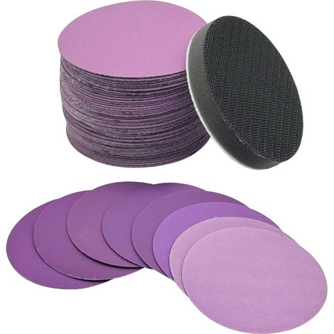 3 Zoll Nass-/Trockenschleifpapier, Körnung 600–5000, Schleifscheibe und Interface-Pad, 40 Stück Premium-Aluminiumoxid-Schleifpapier mit Klettverschluss für Metall, Holz, Automobil