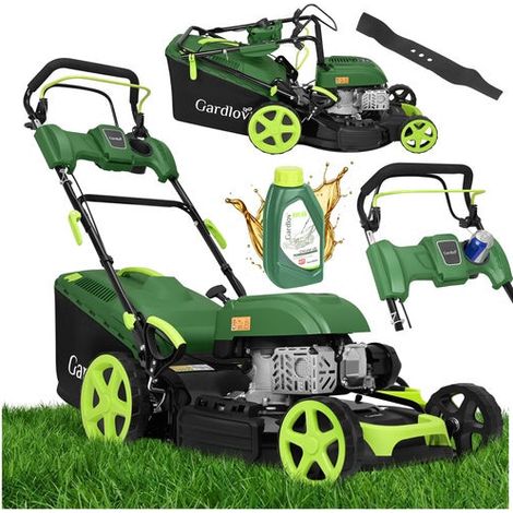 Petrol Lawn Mower, 196cc Engine, 4-in-1, 60L Basket